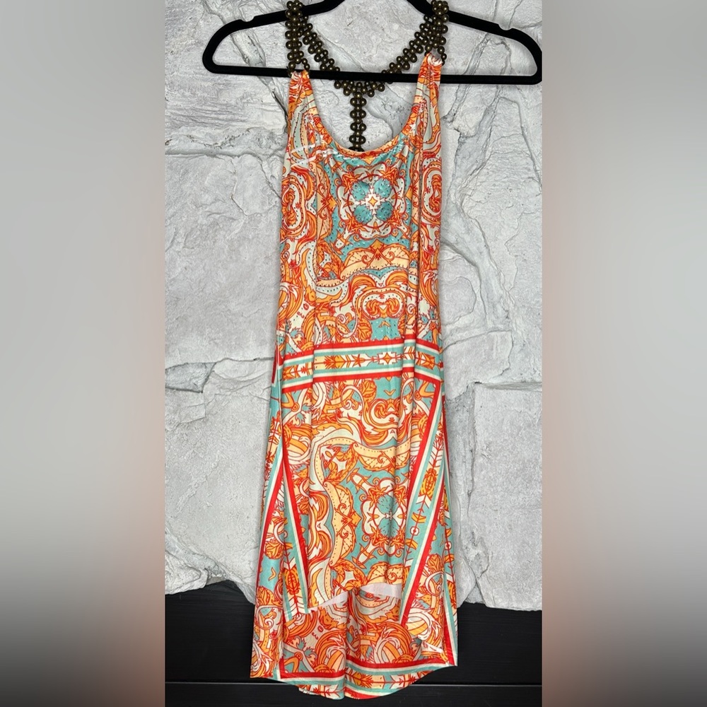Boho Chic | Women’s Beaded Sleeveless Dress With Shiny Top Details, Size S, NWT